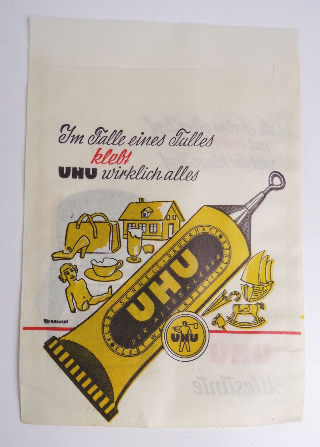 Uhu Tüten Papiertüten Reklame Sammler Werbung 10 Stück Requisite Deko