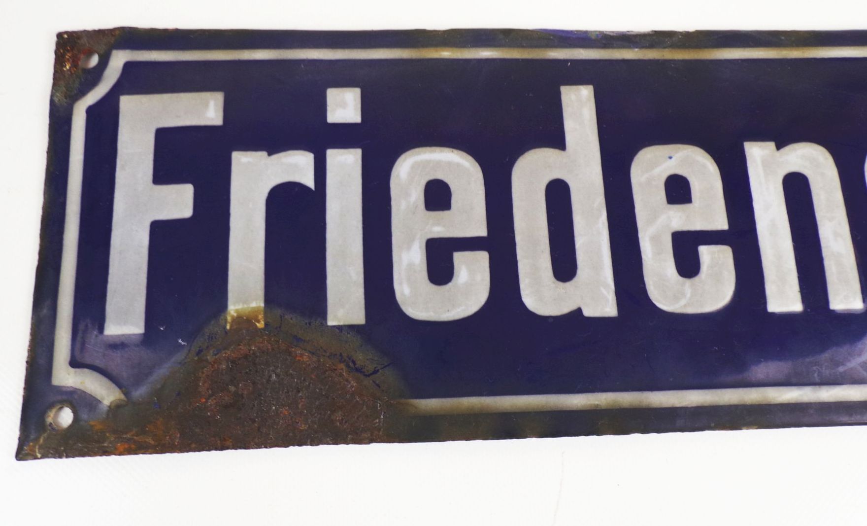 Altes Straßenschild Friedensring Emailschild blau weiß Sammler Deko Altes Straßenschild Friedensring Emailschild blau weiß Sammler Deko