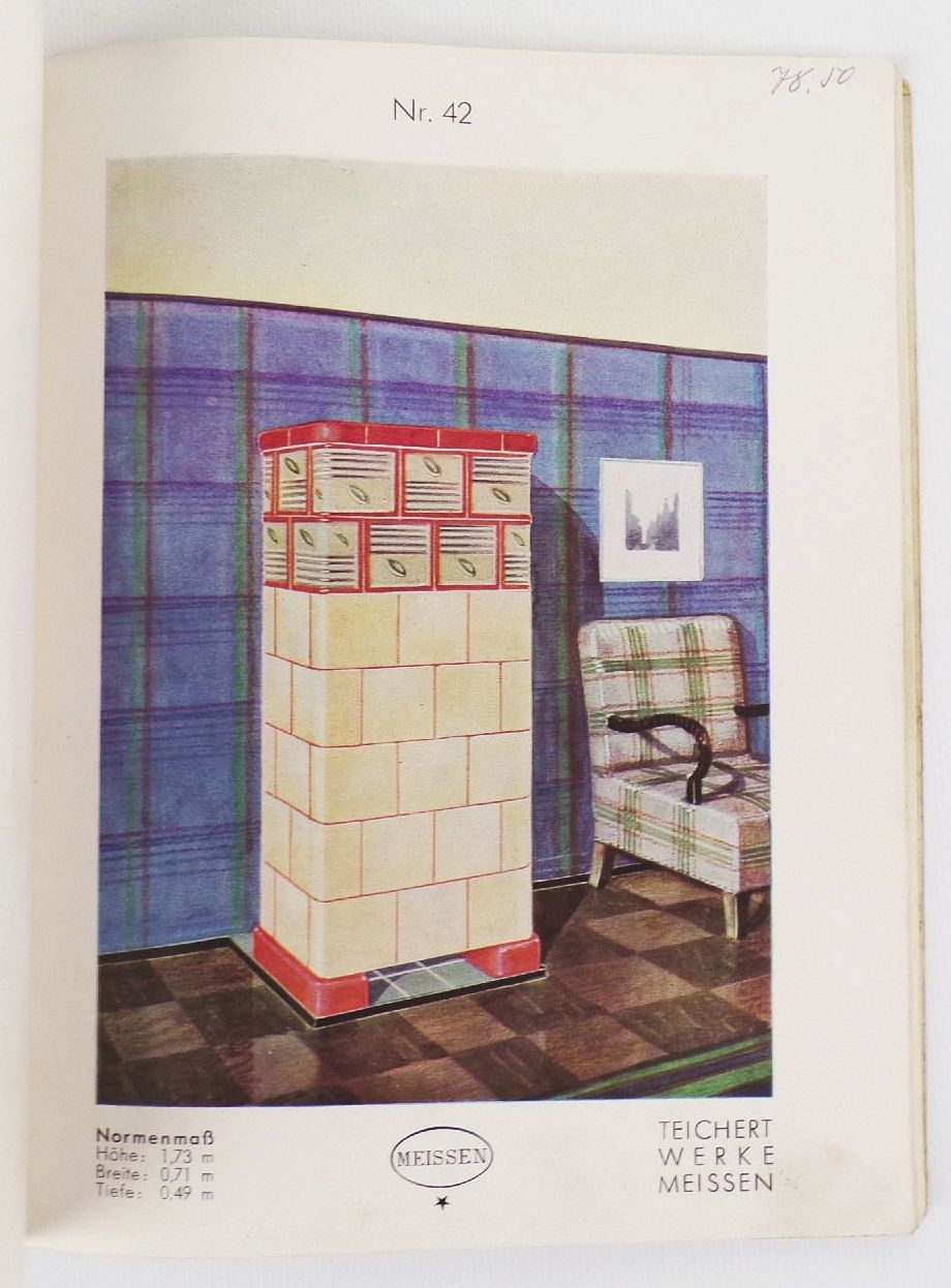 Meißen Teichert Werke alter Katalog Musterbuch Antik 1935 Öfen Kachelofen