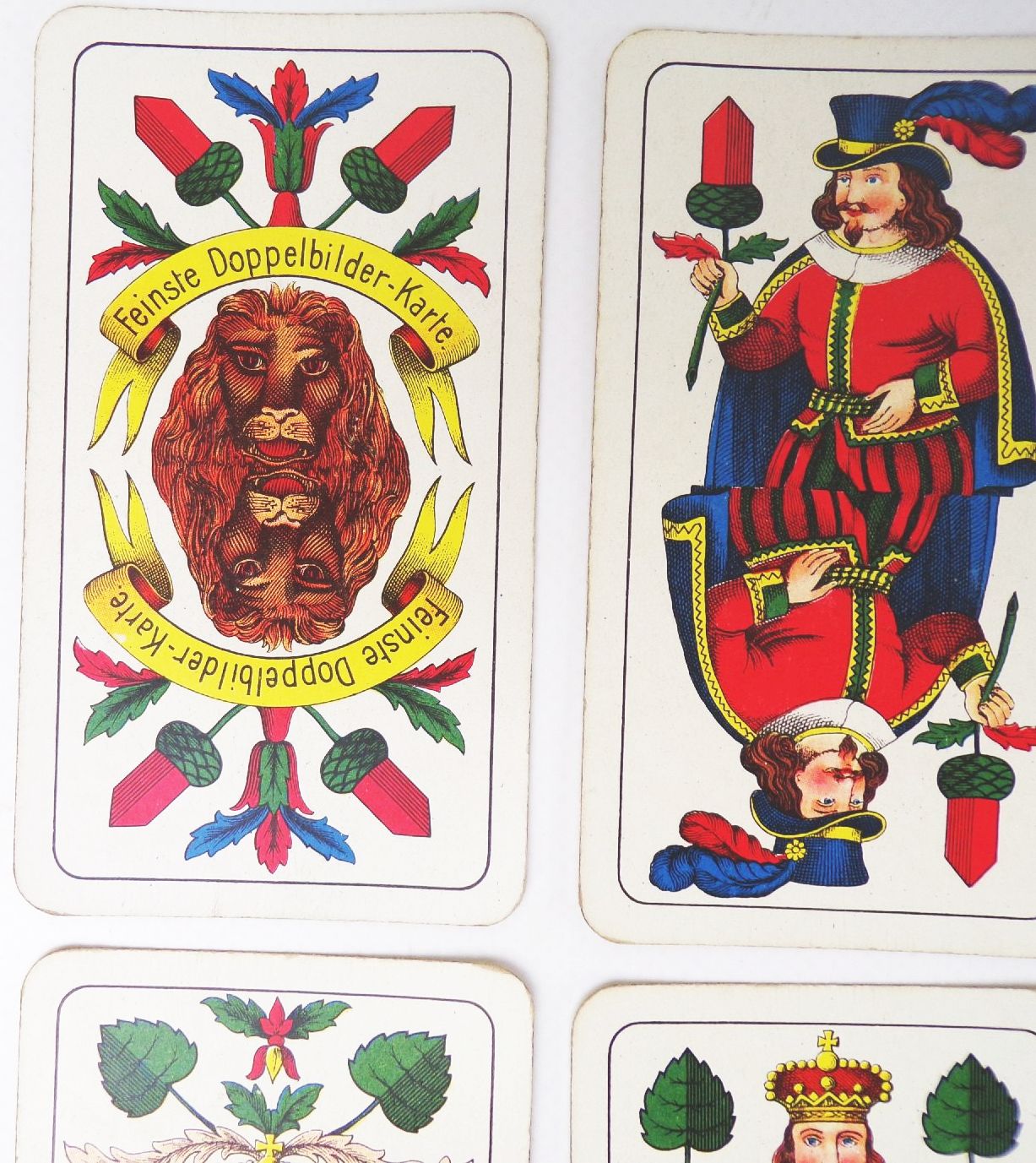 Feinste Doppelbild Karte Kartenspiel Skat Peter Musiktruhen Reklame 