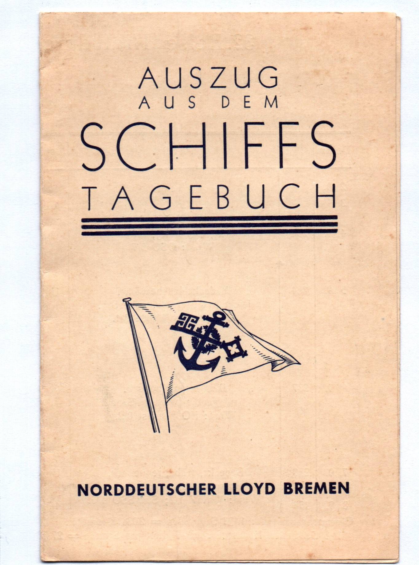 Auszug aus dem Schiffstagebuch 1936 Norwegen Lloyd Express