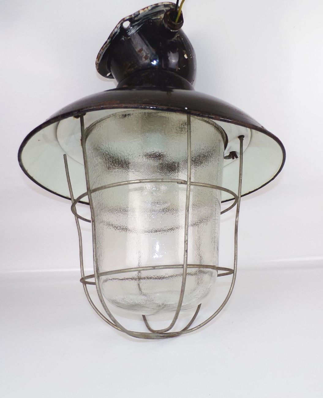 Fabriklampe Emaille Schwarz Rund Gitter Deckenleuchte Loft Industrie Fabriklampe Emaille Schwarz Rund Gitter Deckenleuchte Loft Industrie