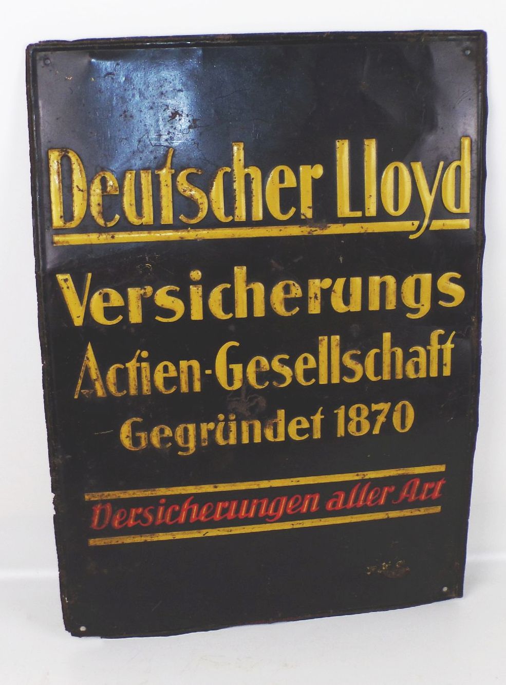 Altes Blechschild Deutscher Lloyd Versicherung AG um 1930 Reklame Sammler