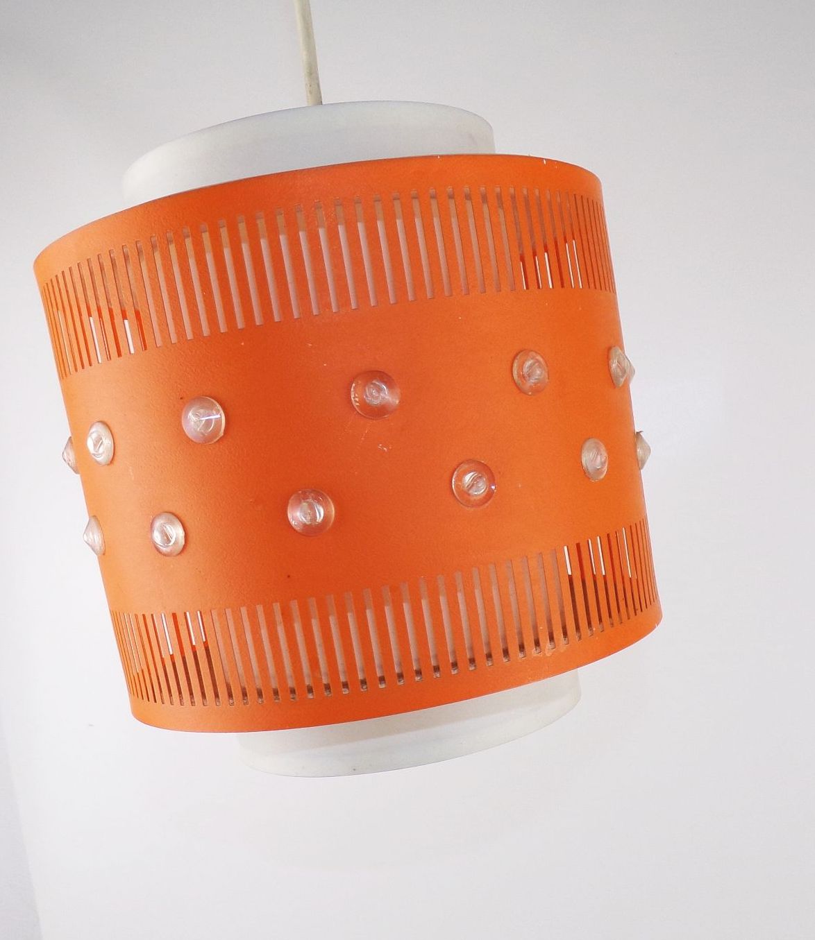 DDR Deckenleuchte Weiss Orange E27 Pendellampe Retro Lampe 
