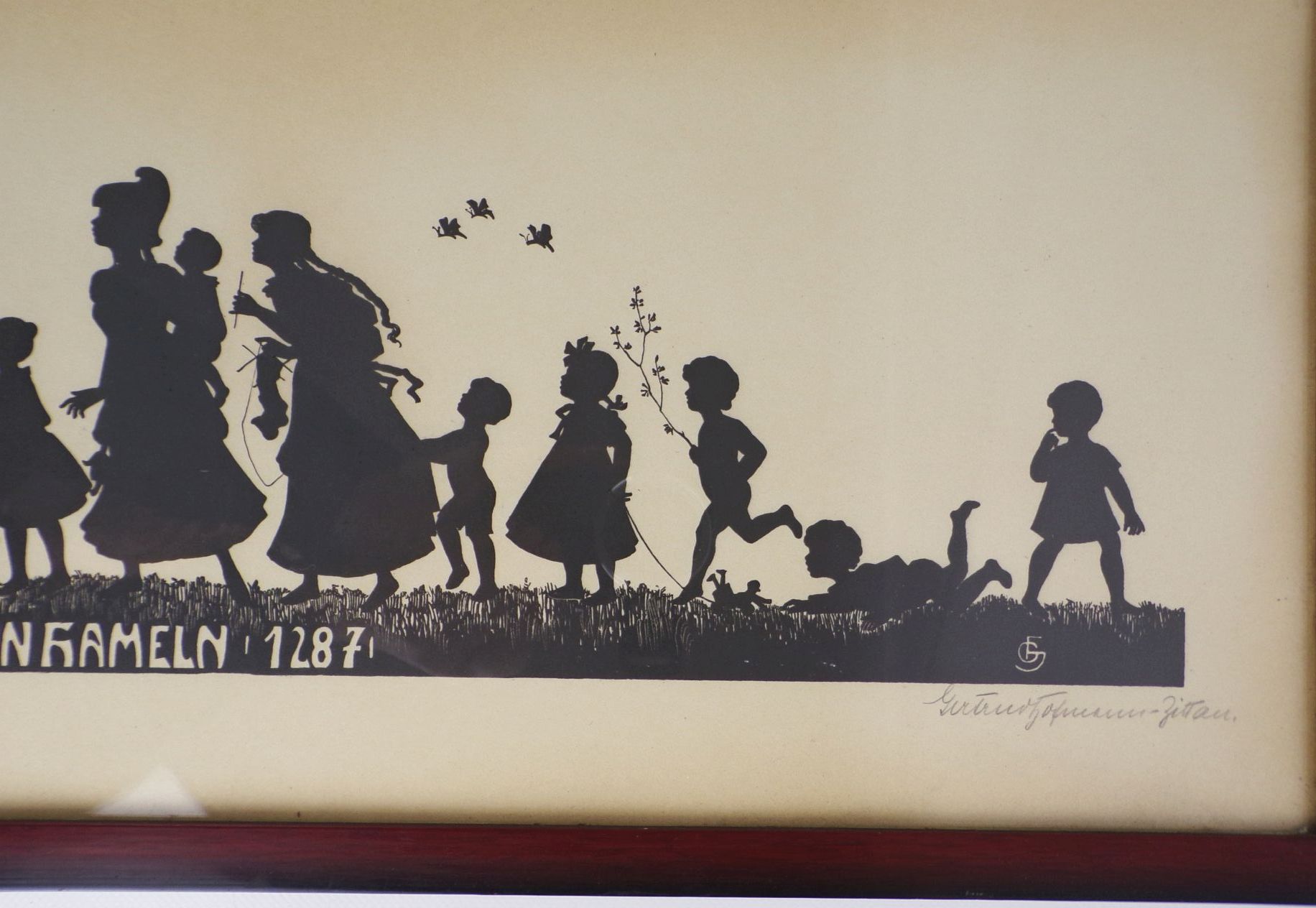 Silhouette Der Rattenfänder von Hameln Gertud Hofmann Zittau Grafik