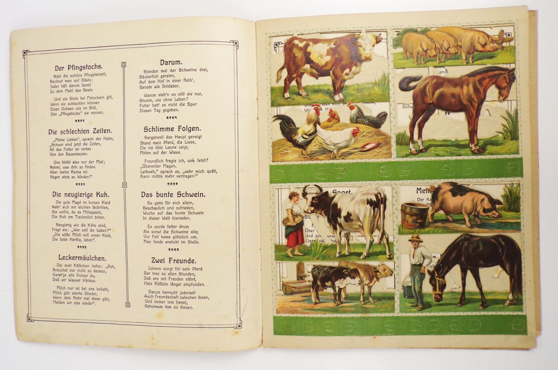 Unsere Lieblingstiere Bilder zum ausschneiden und aufstellen Fröbel Bilder um 1900