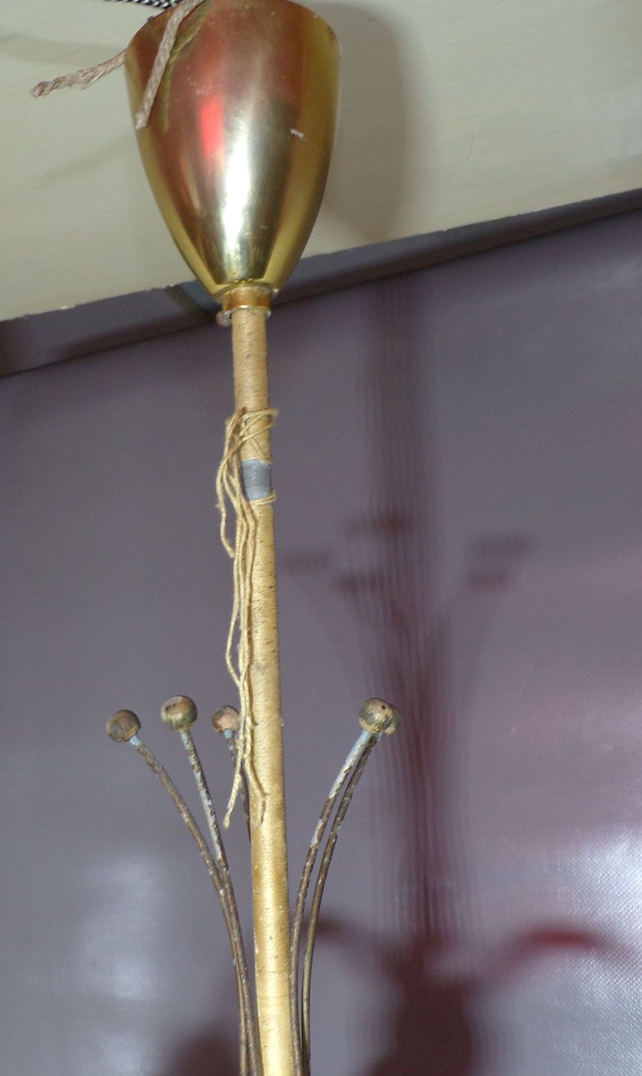 Alte Tütenlampe 3 armig E27 Rockabilly Leuchte Deckenlampe