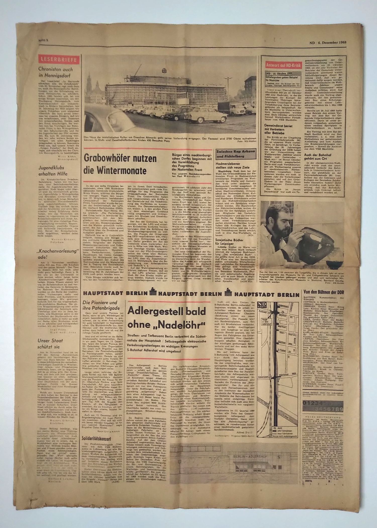 Neues Deutschland Nr 338 UdSSR beging Tag der Verfassung 1968 Neues Deutschland Nr 338 UdSSR beging Tag der Verfassung 1968