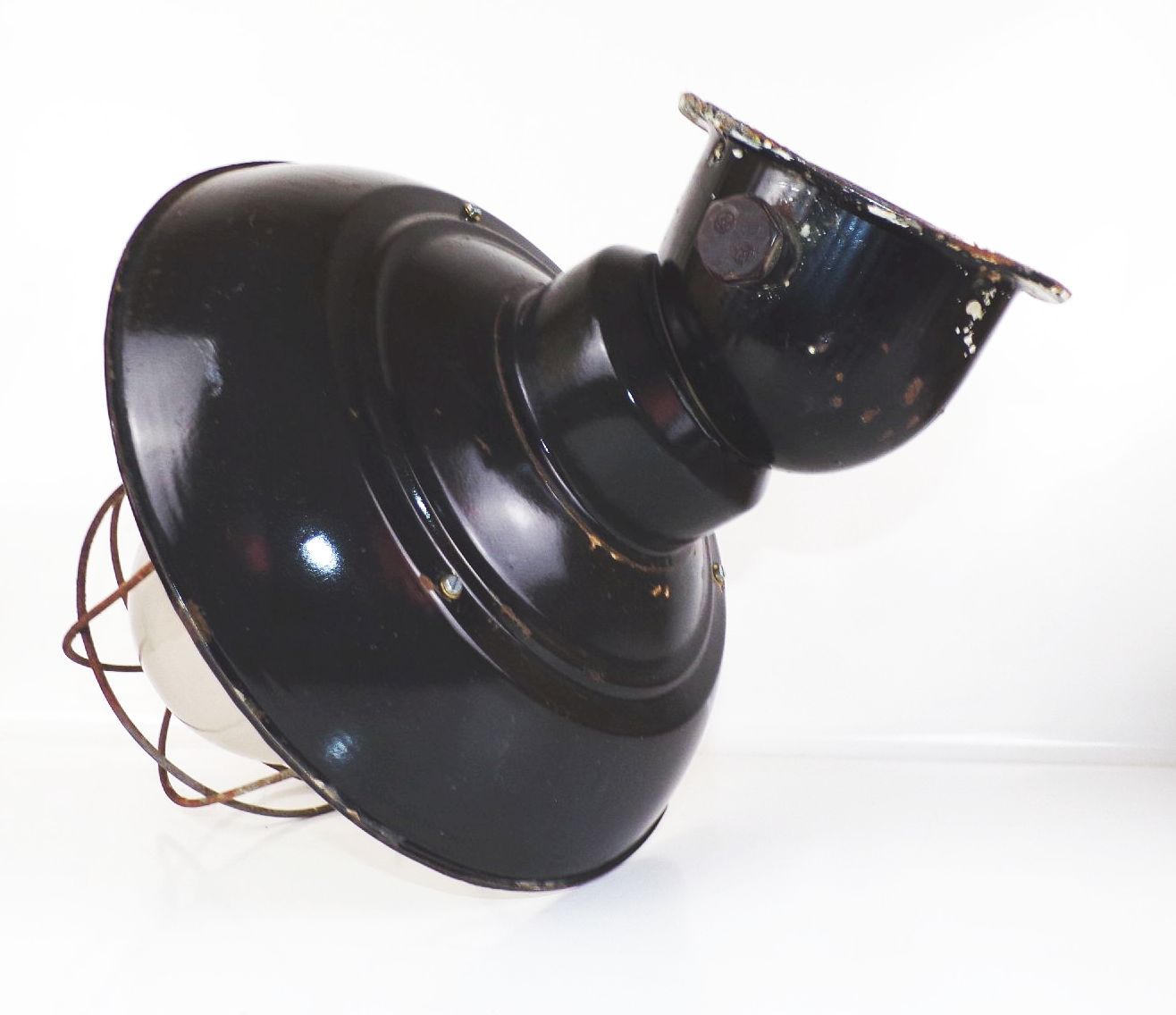 Email Deckenleuchte Schwarz Gitter Rund E27 Deckenleuchte Loft Industrie Email Deckenleuchte Schwarz Gitter Rund E27 Deckenleuchte Loft Industrie