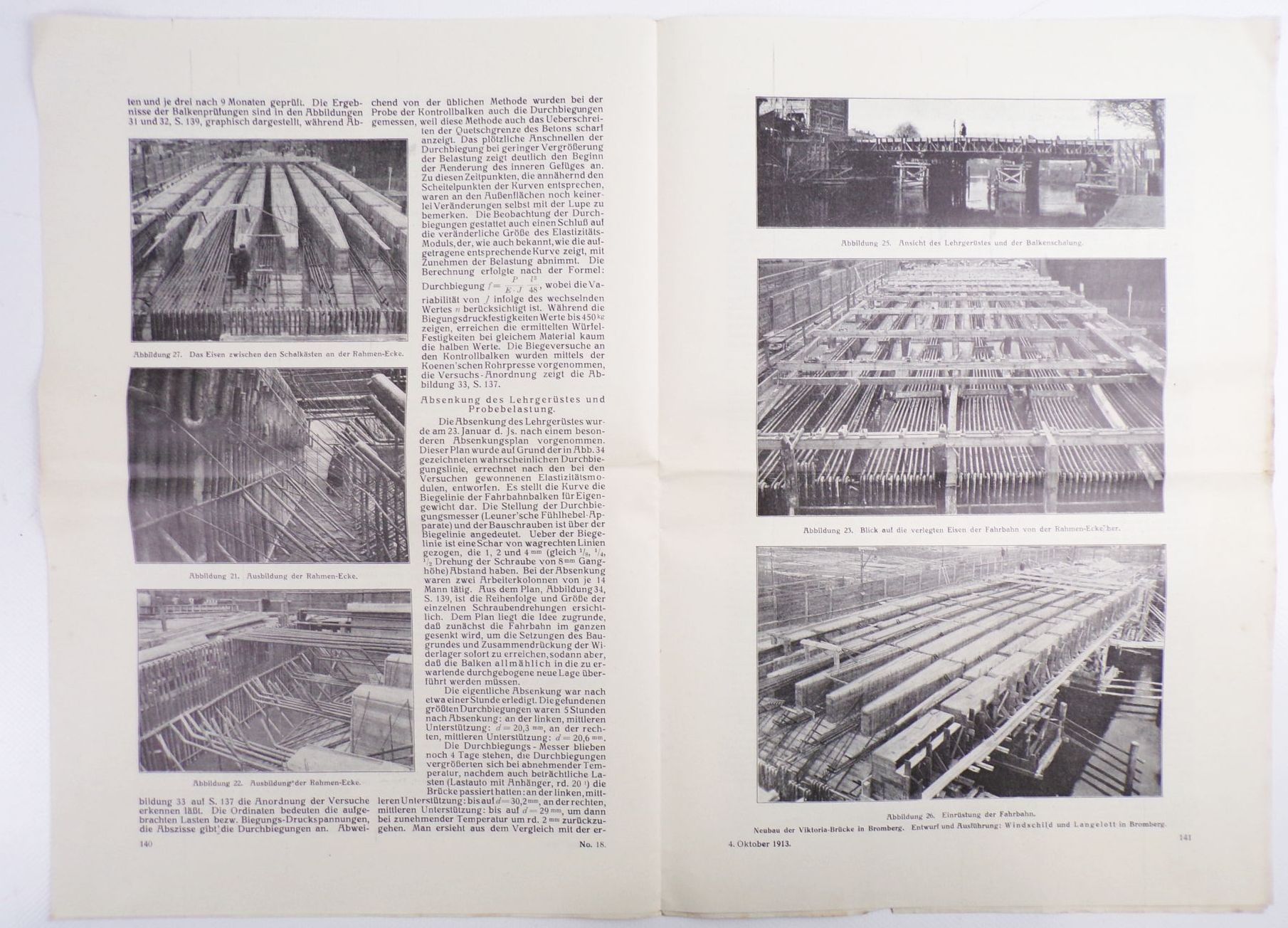 Deutsche Bauzeitung 4 Stück 1913 Bromberg Brückenbau Beton 