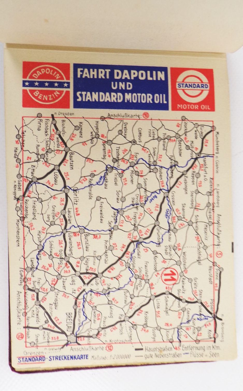 Dapolin Standard Streckenkarte Buch 1930 er Oldtimer Reklame 