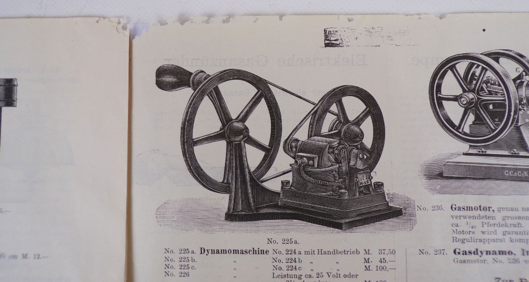 Prospekt Wolff u Ricks Berlin Dynamomaschinen elektrische Apparate 1900 er 