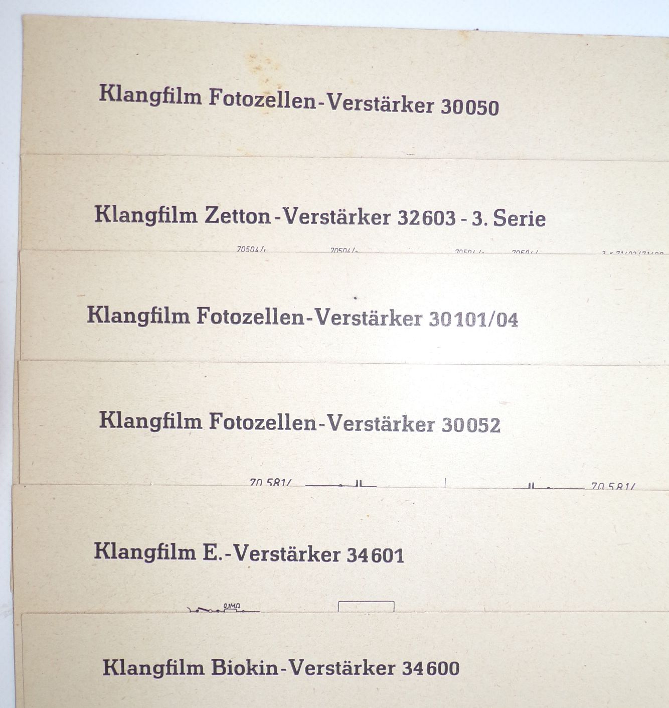 Lichtspielvorführer Tonfilmanlagen Schaltpläne Klangfilm Verstärker Lichtspielhaus Kino