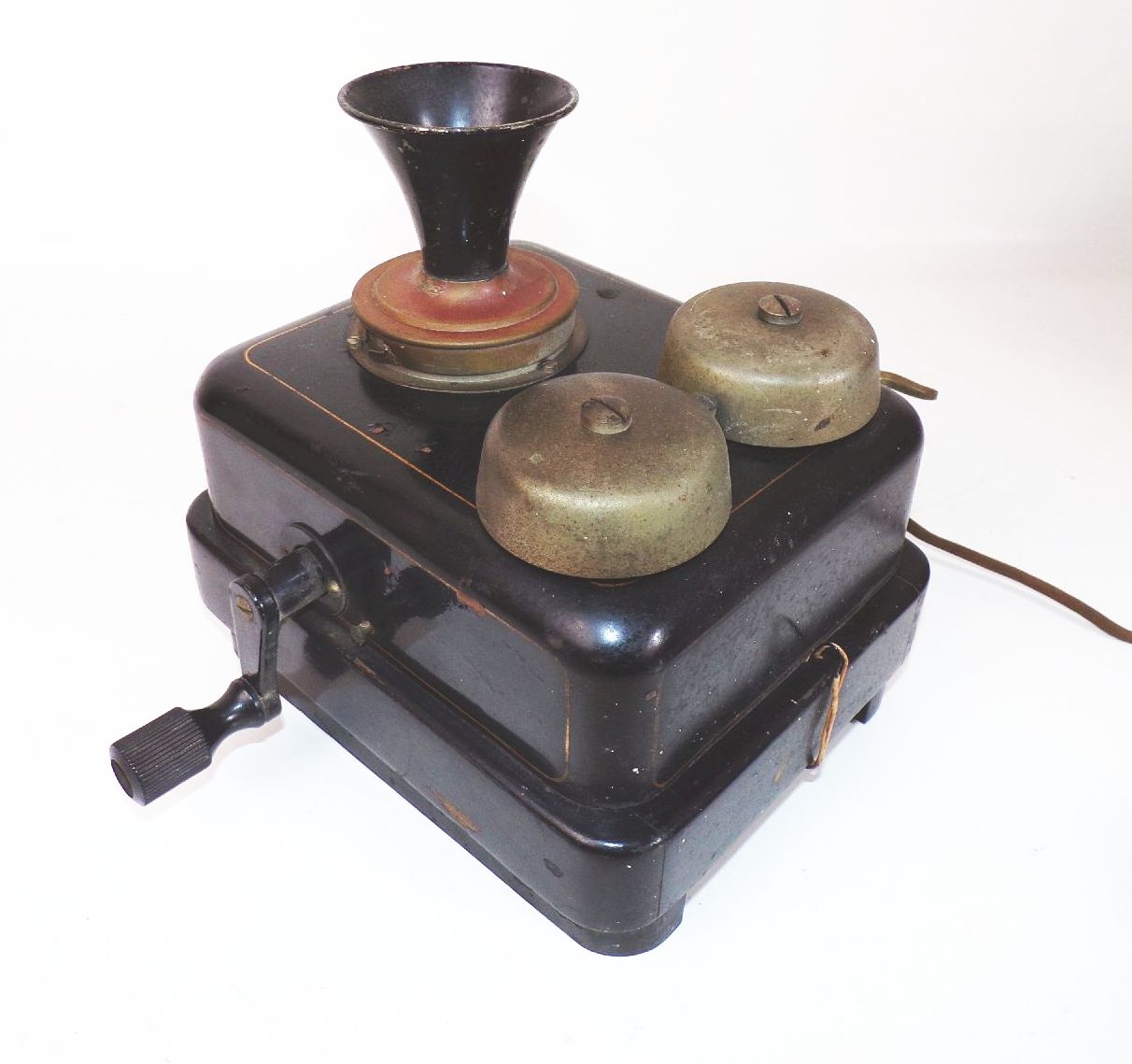 Altes Kurbeltelefon Schwarz Wandtelefon Deko Telefon