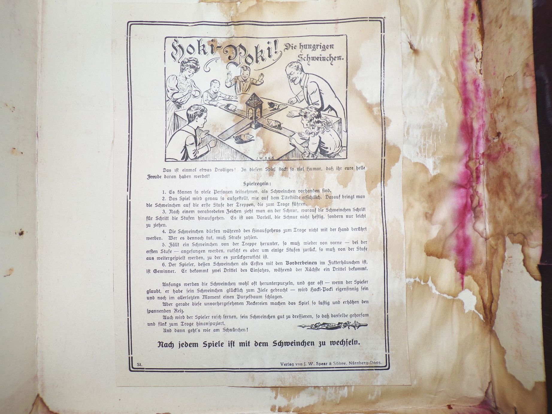 Hoki Poki Die hungrigen Schweine altes Gesellschaftsspiel Spear u Söhne Nürnberg
