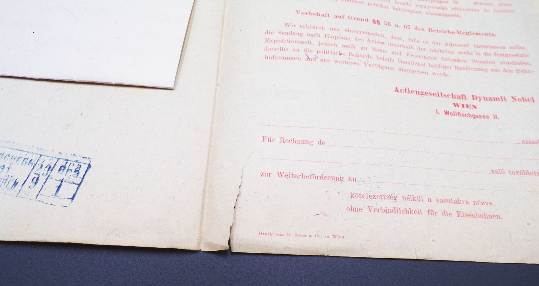 Eilfrachtbrief Bergverwaltung Mathilde Zeche Bergbau Littitz nach Pozsony 1892