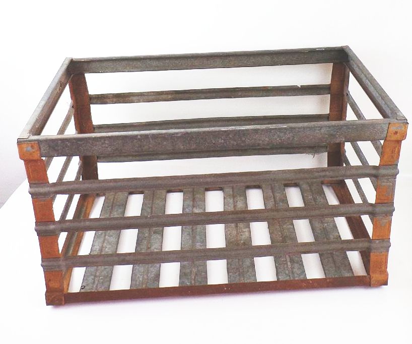 Alte Sero Gitterbox Metall Kiste Garten Loft Deko 