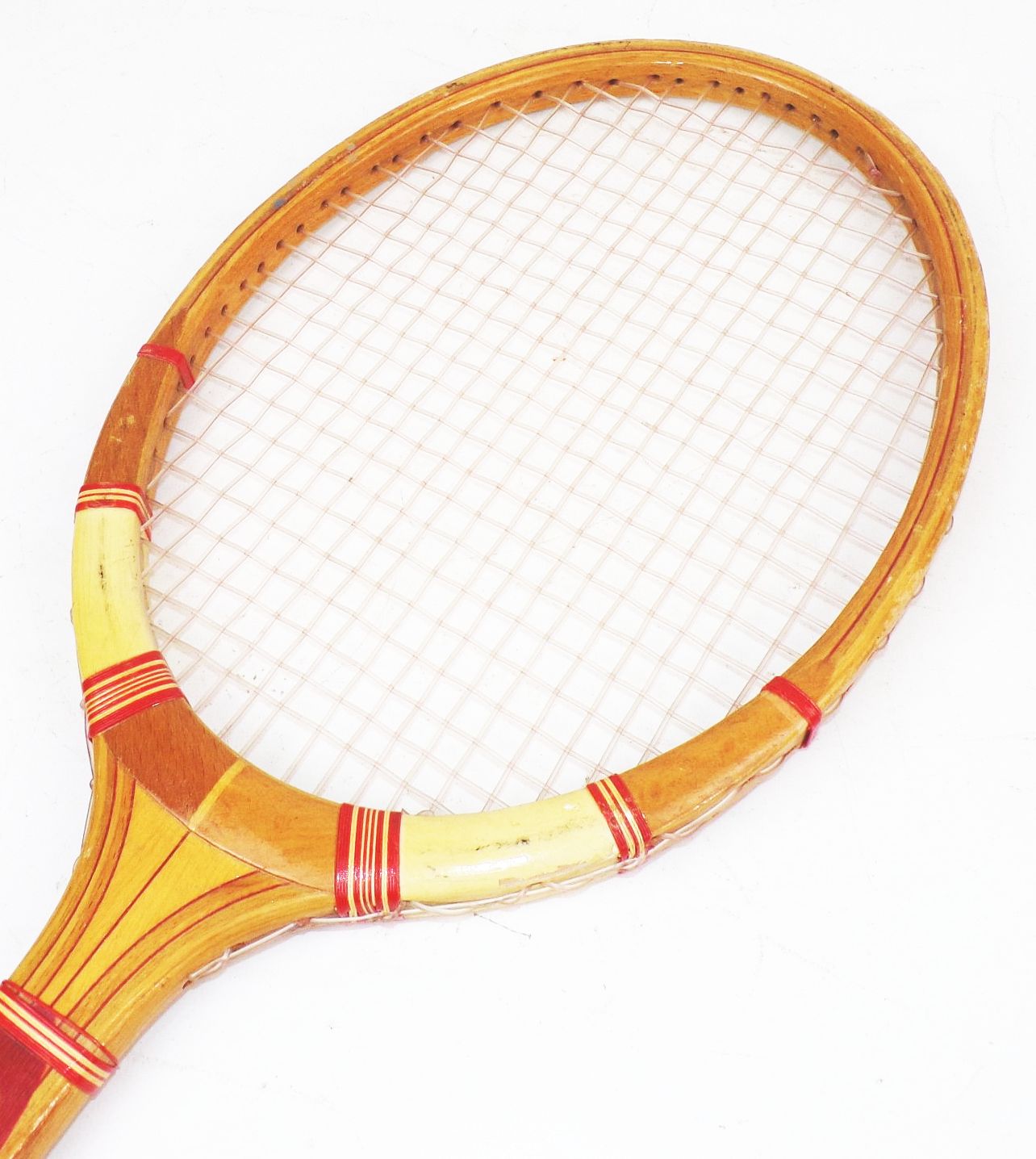 Alter Tennisschläger Rot Weiß Vintage Deko handmade