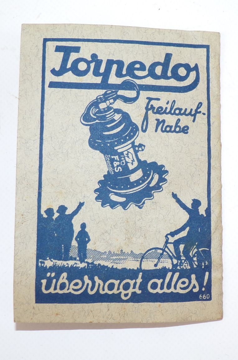 Torpedo Freilauf Nabe mit Rücktrittbremse Fahrrad Heft Druck