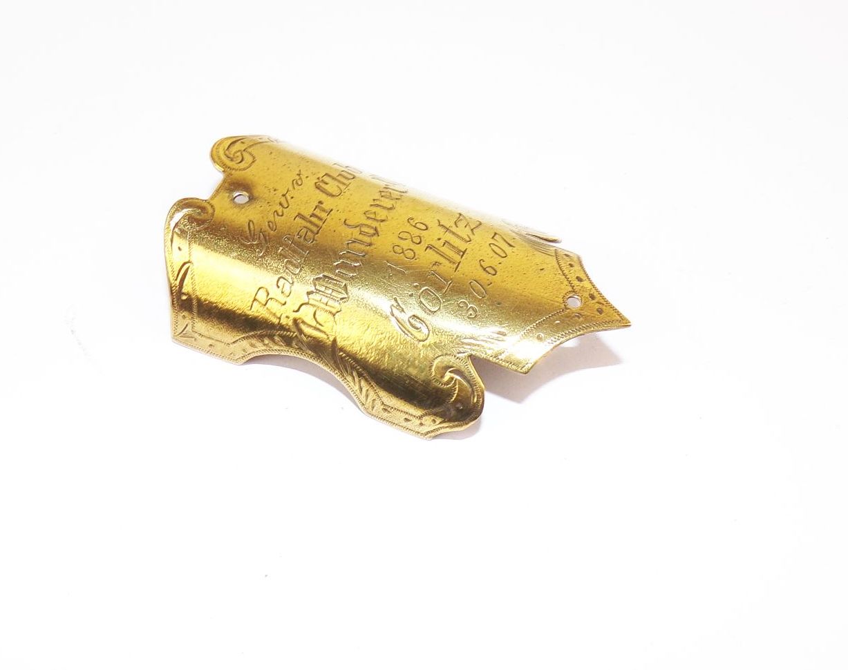 Alter Fahnennagel Radfahrer Club Wanderer 1886 Görlitz 1907 Fahrrad 