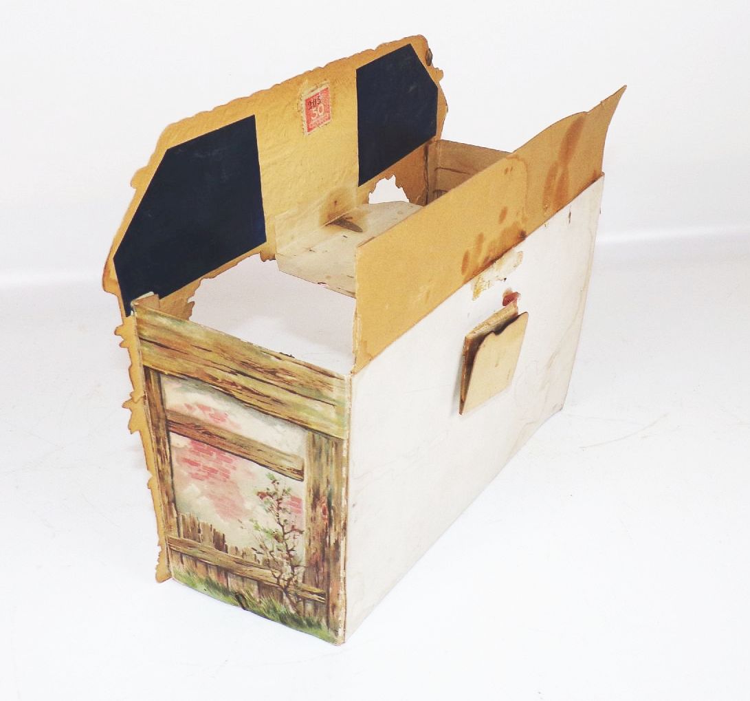 Alte Krippe aus Papier um 1900 lithografierte Weihnachtskrippe 