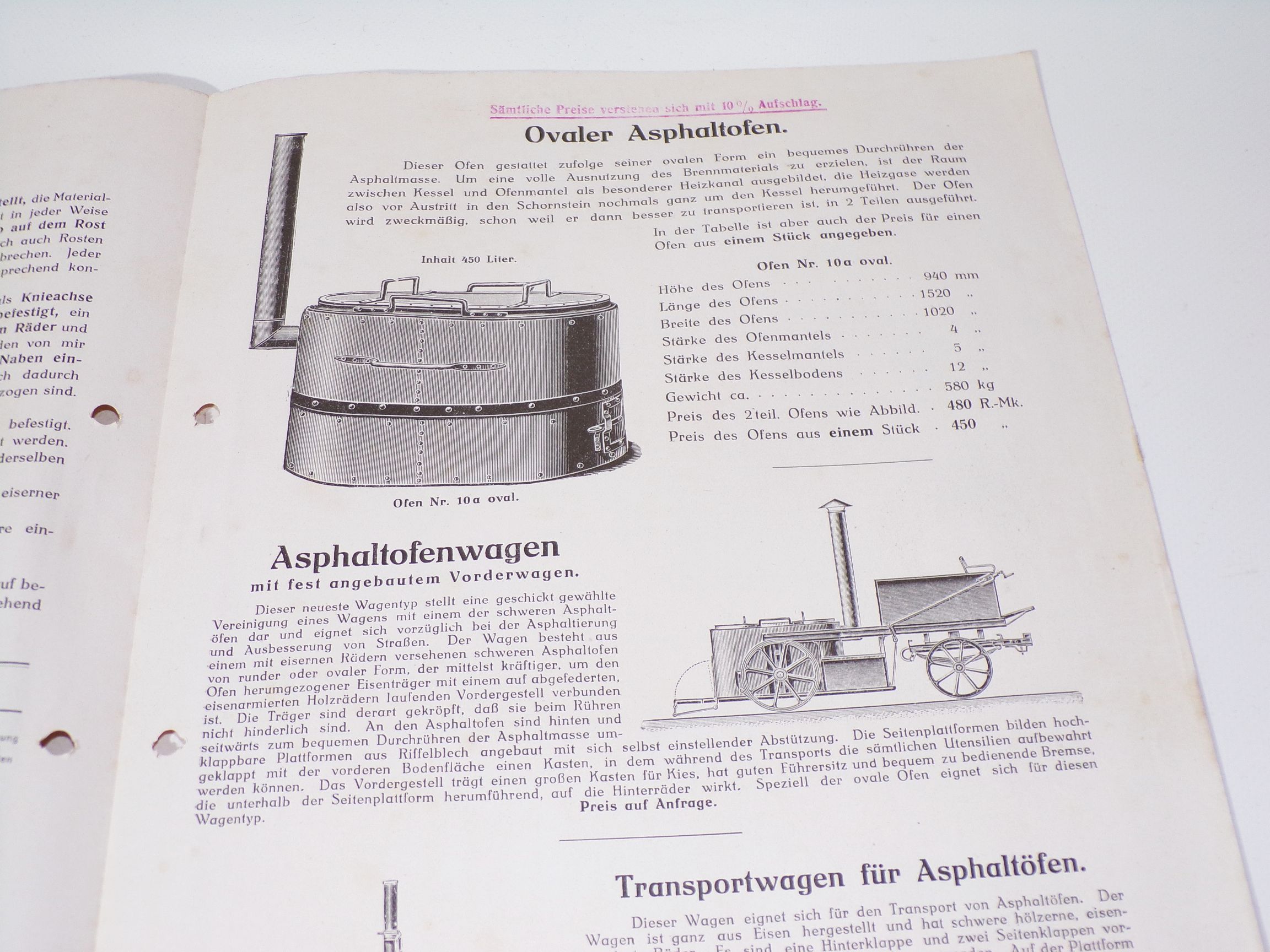 Alte Prospekte Teeröfen und Kessel Günther Neusalza Spremberg um 1910 