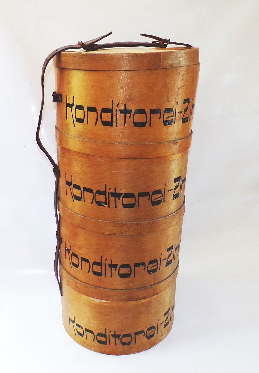 Alte Spanschachtel Tortenschachtel Konditorei Transportbox um 1910 bis 1930