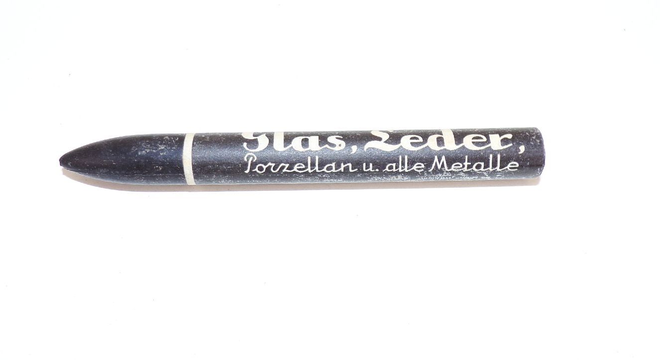 Alte Fettstifte schreibt auf Glas Leder Porzellan Metall 11 Stück Reklame Glaser Schlosser