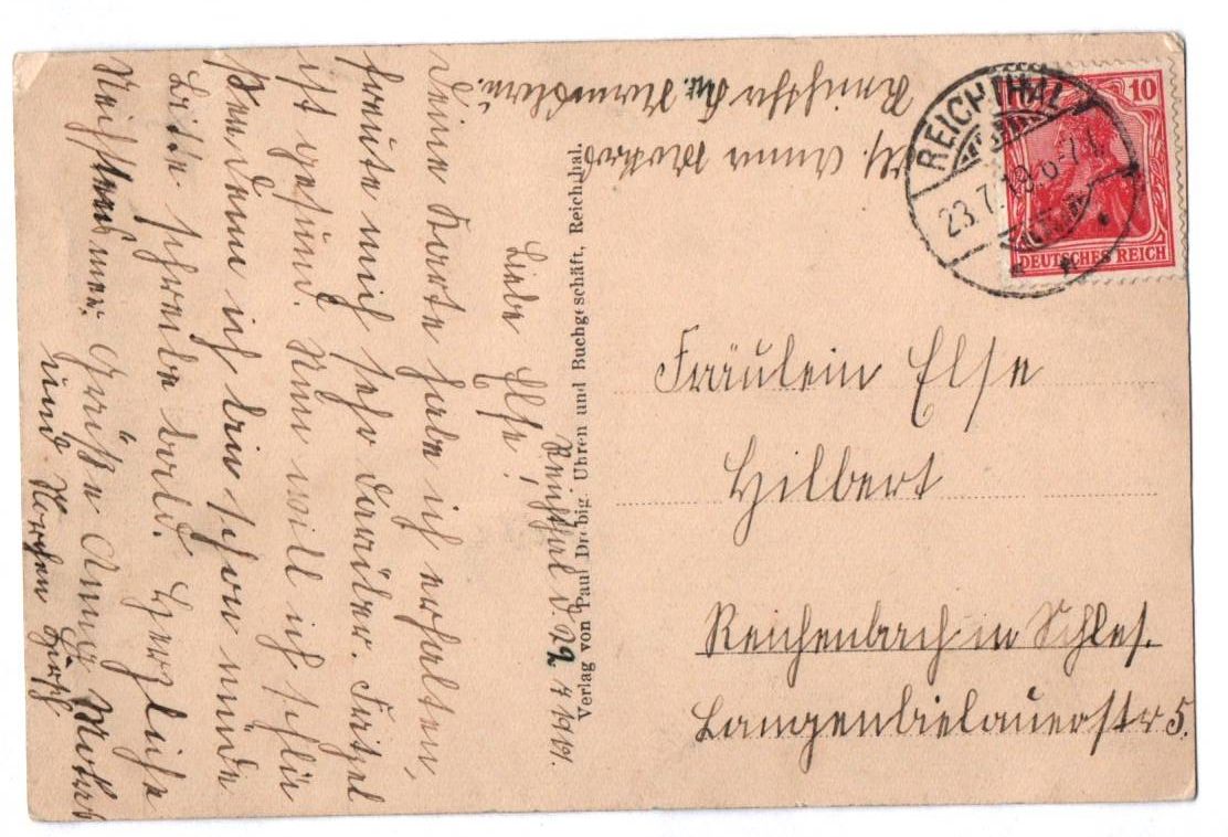 Ak Reichthal Katholische Schule Schlesien 1919 