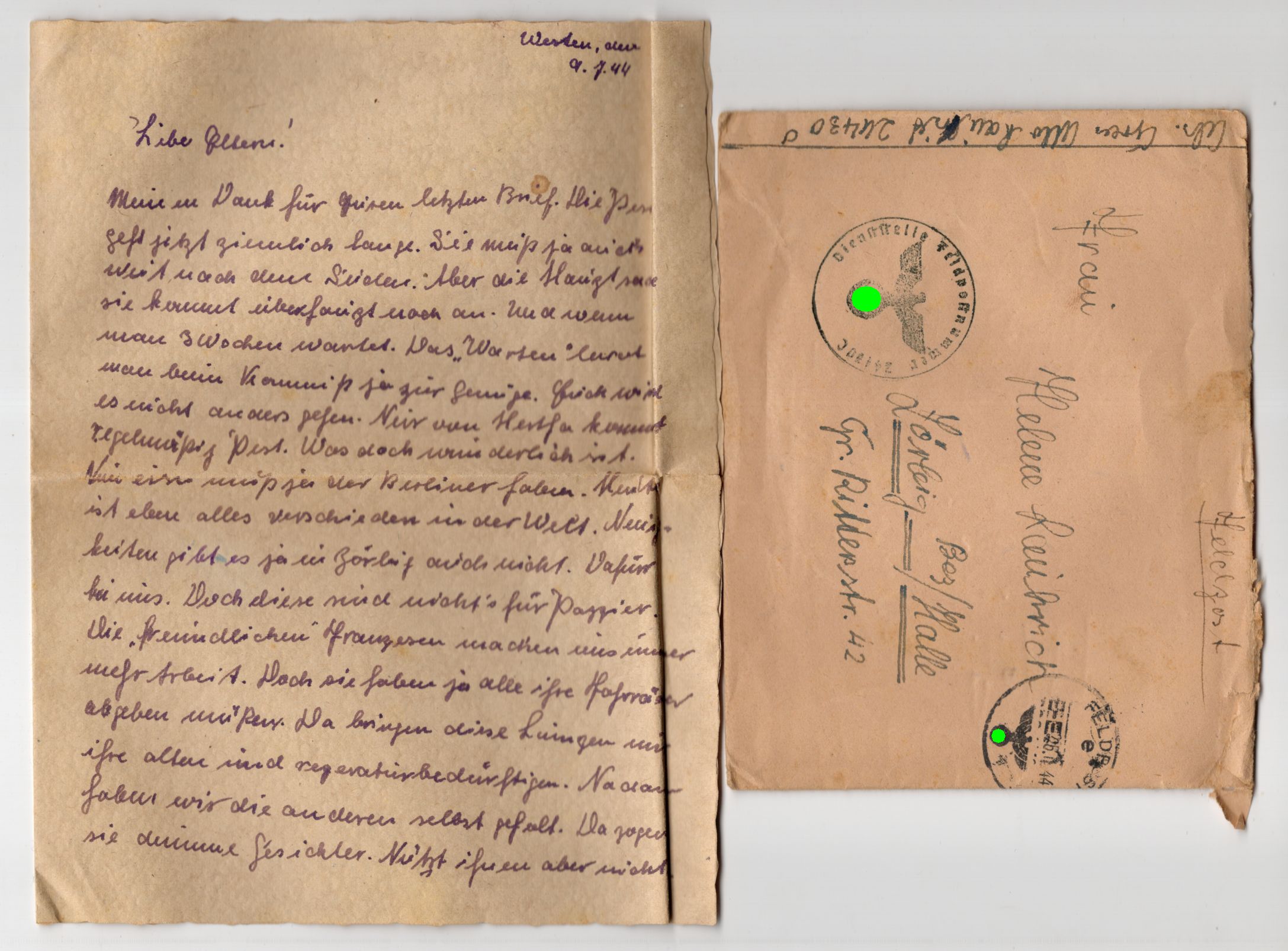 Feldpost Nachlass 2 Wk Infanterie Luftwaffe Atlantik Russland