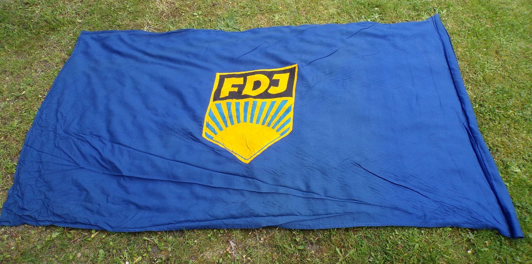 Alte FDJ Fahne Baumwolle Freie deutsche Jugend DDR GDR Flagge