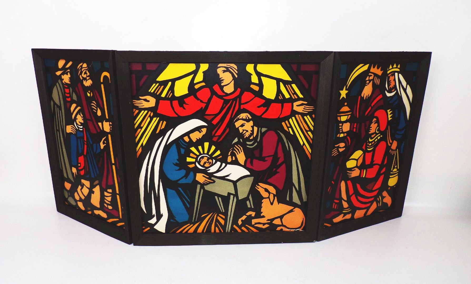 Altes Weihnachtstransparent Paula Jordan Für das Weihnachtsfest mit Originalkarton