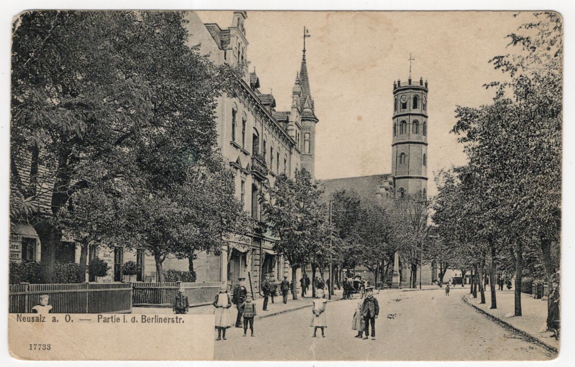 Ak Neusalz Oder Partie in der Berlinerstraße um 1910