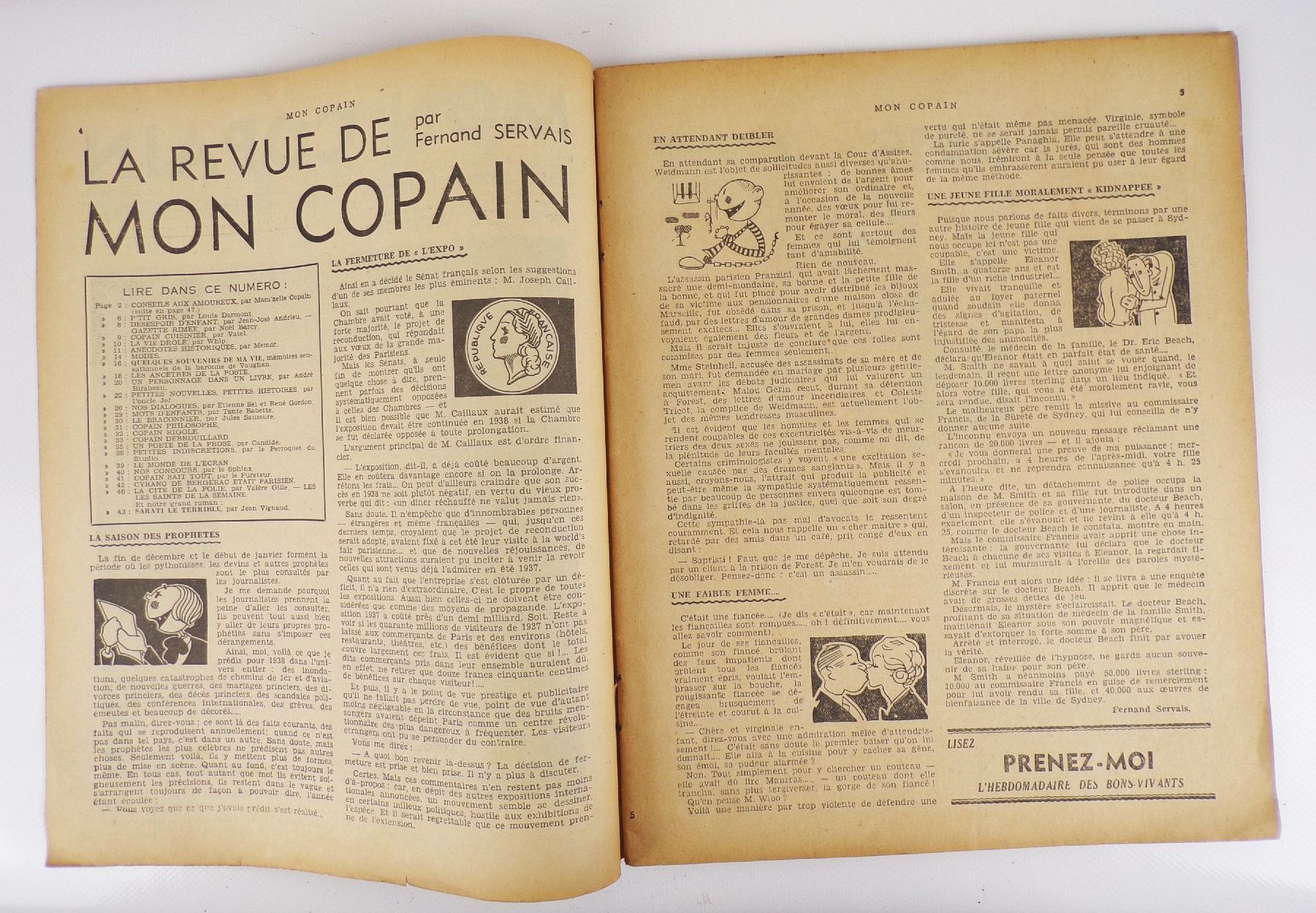 Mon Copain 1935 bis 1938 Frankreich 11 alte Zeitschriften france Mon Copain 1935 bis 1938 Frankreich 11 alte Zeitschriften france