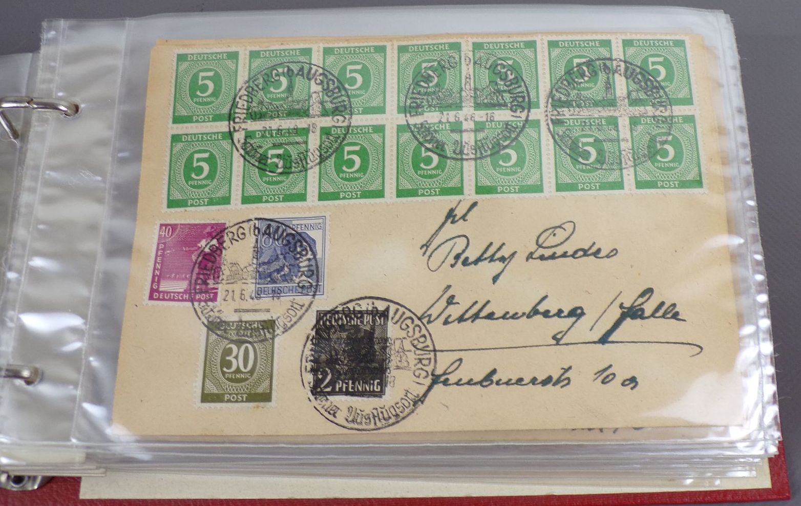 Bi Zone Ordner mit Briefen 1948 Friedberg Augsburg München Sammlung