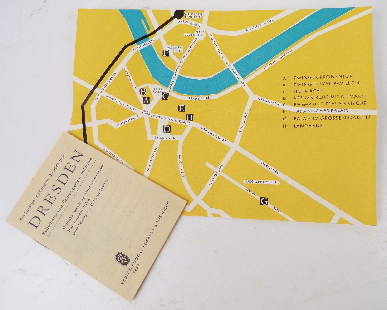 Dresden Quartettspiel kulturhistorische Bauten 1967 Forkel Pössneck 