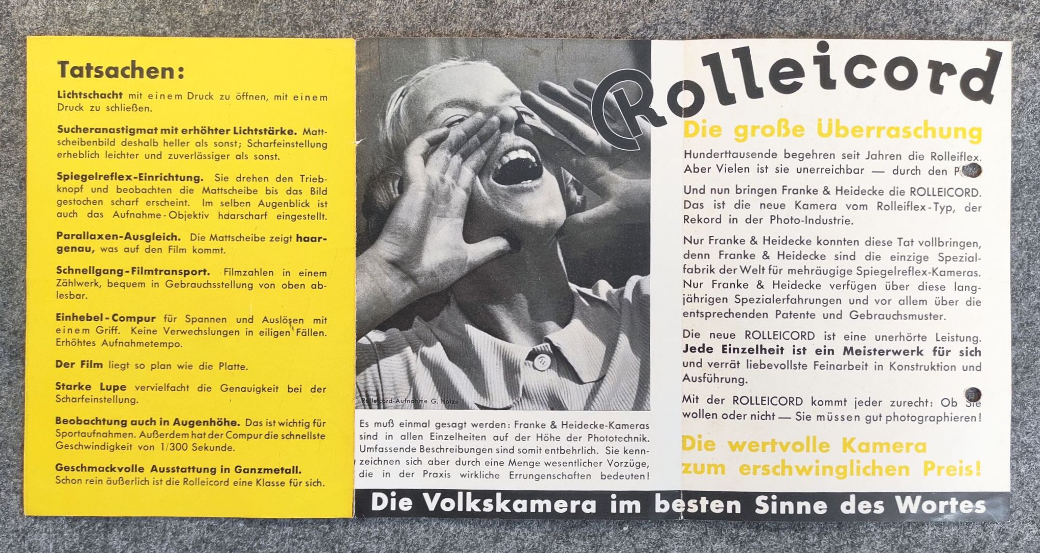 Rolleicord Der Photo Rekord alter Kamera Prospekt