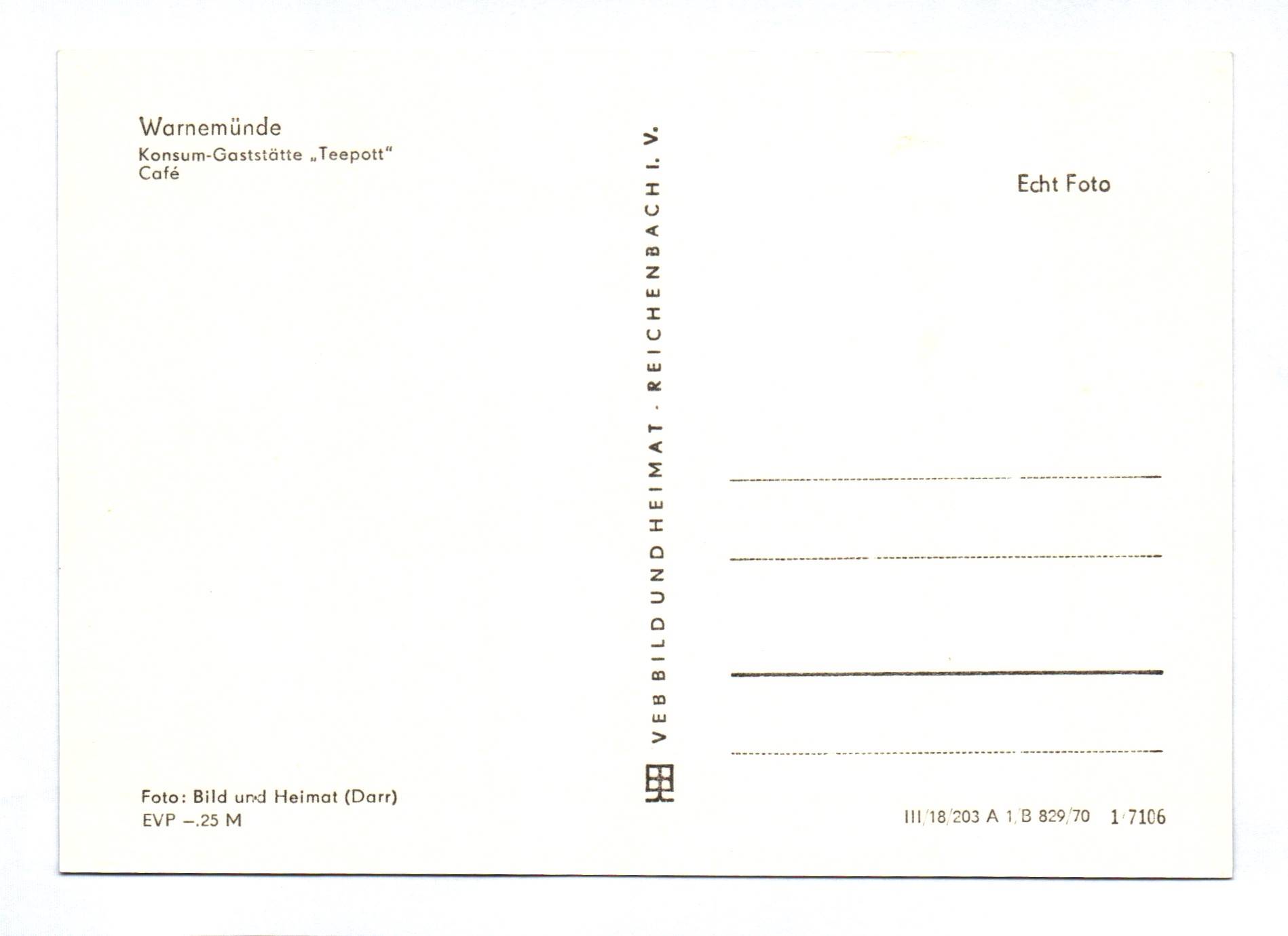Ak Warnemünde Konsum Gaststätte Teepott DDR Ak Warnemünde Konsum Gaststätte Teepott DDR