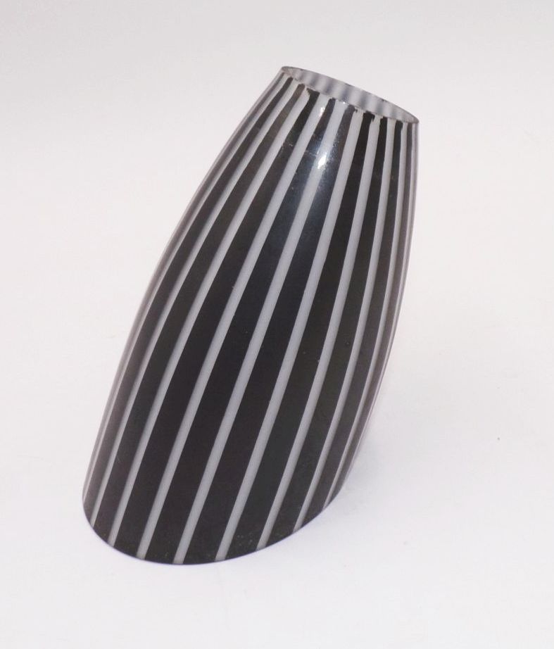 Alter Lampenschirm Tütenlampe Schwarz Weiß 50er 60er Jahre 