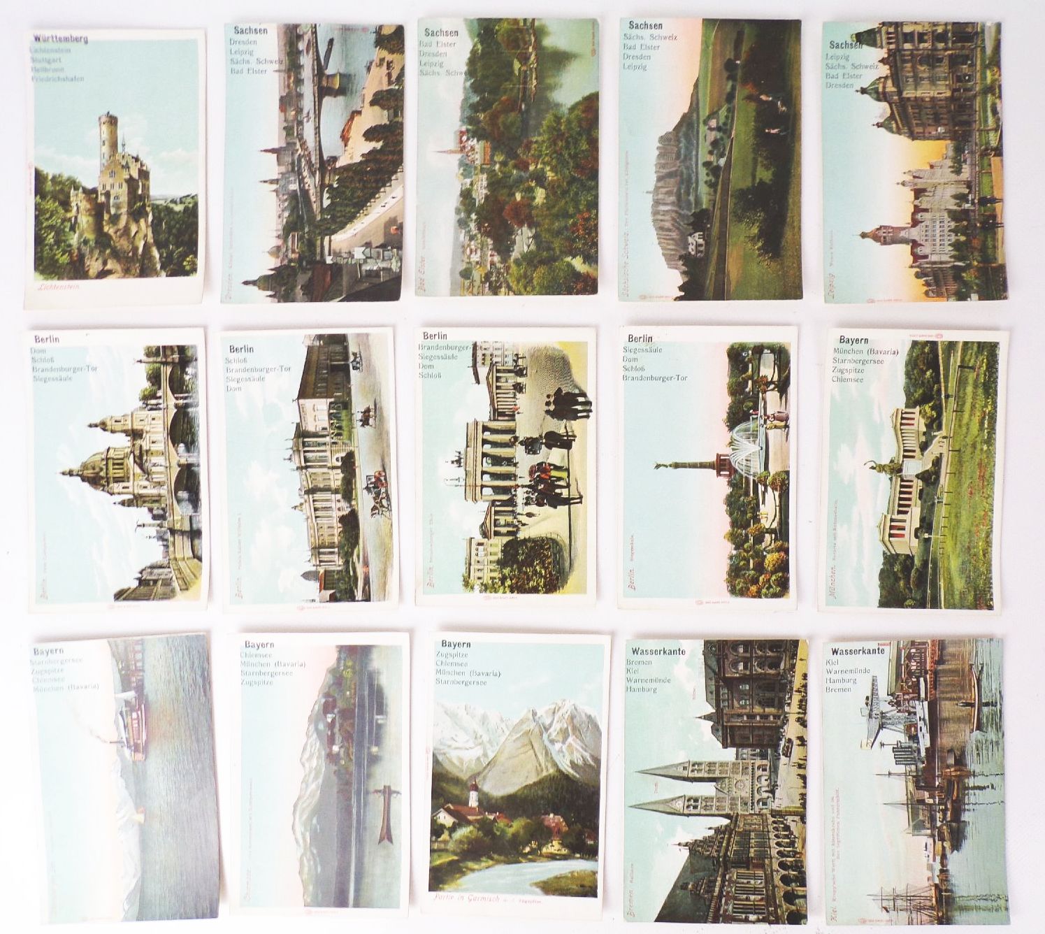 Altes Ansichtskarten Quartett Kartenspiel um 1910 Altes Ansichtskarten Quartett Kartenspiel um 1910