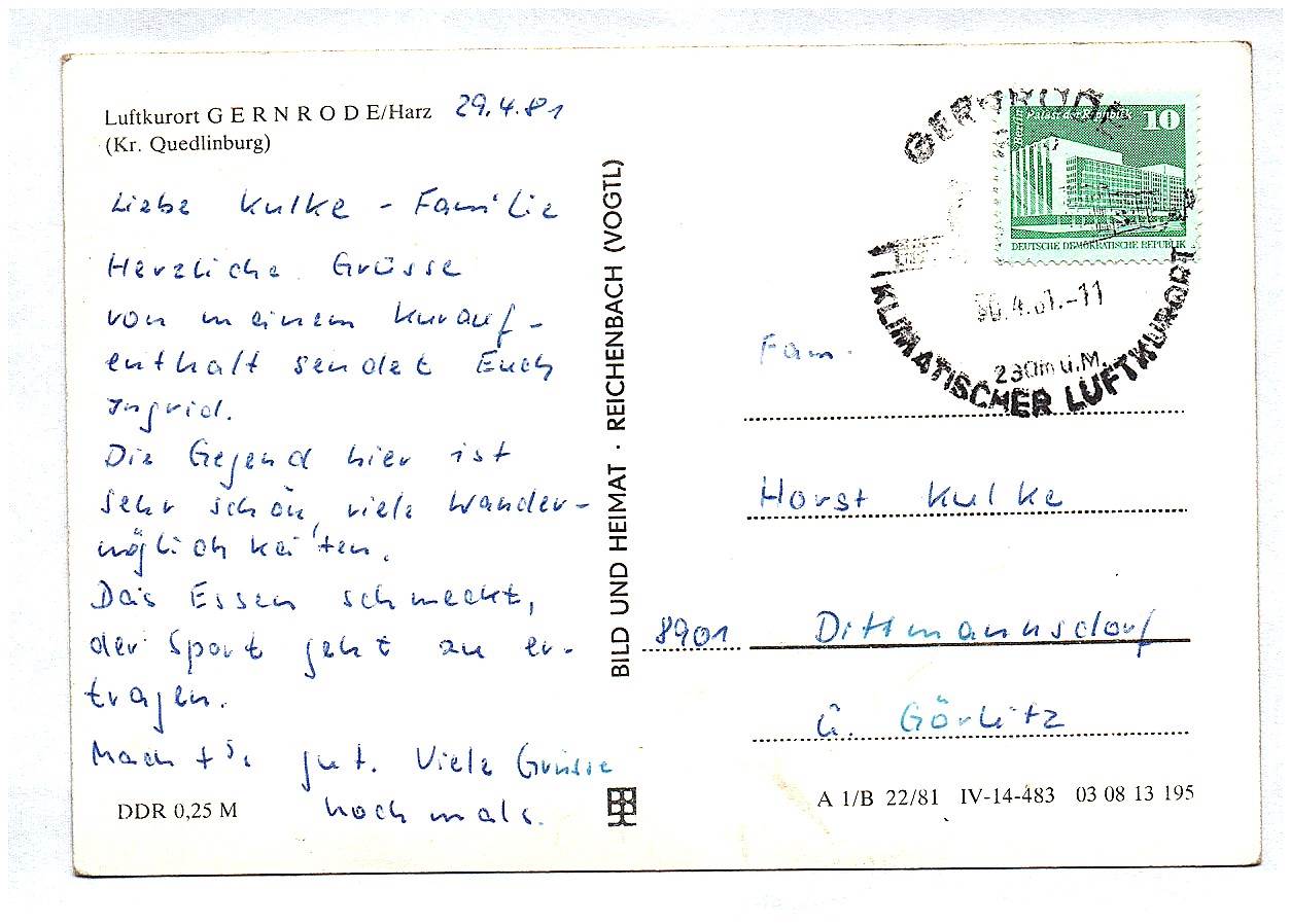 Ak Gernrode Ostharz Rathaus FDGB Erholungsheim Ferienheim 1981 DDR Ak Gernrode Ostharz Rathaus FDGB Erholungsheim Ferienheim 1981 DDR