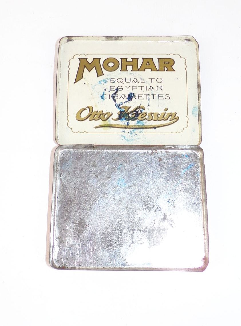 Alte Mohar Blechdose Zigaretten 10er lithografiert um 1900 