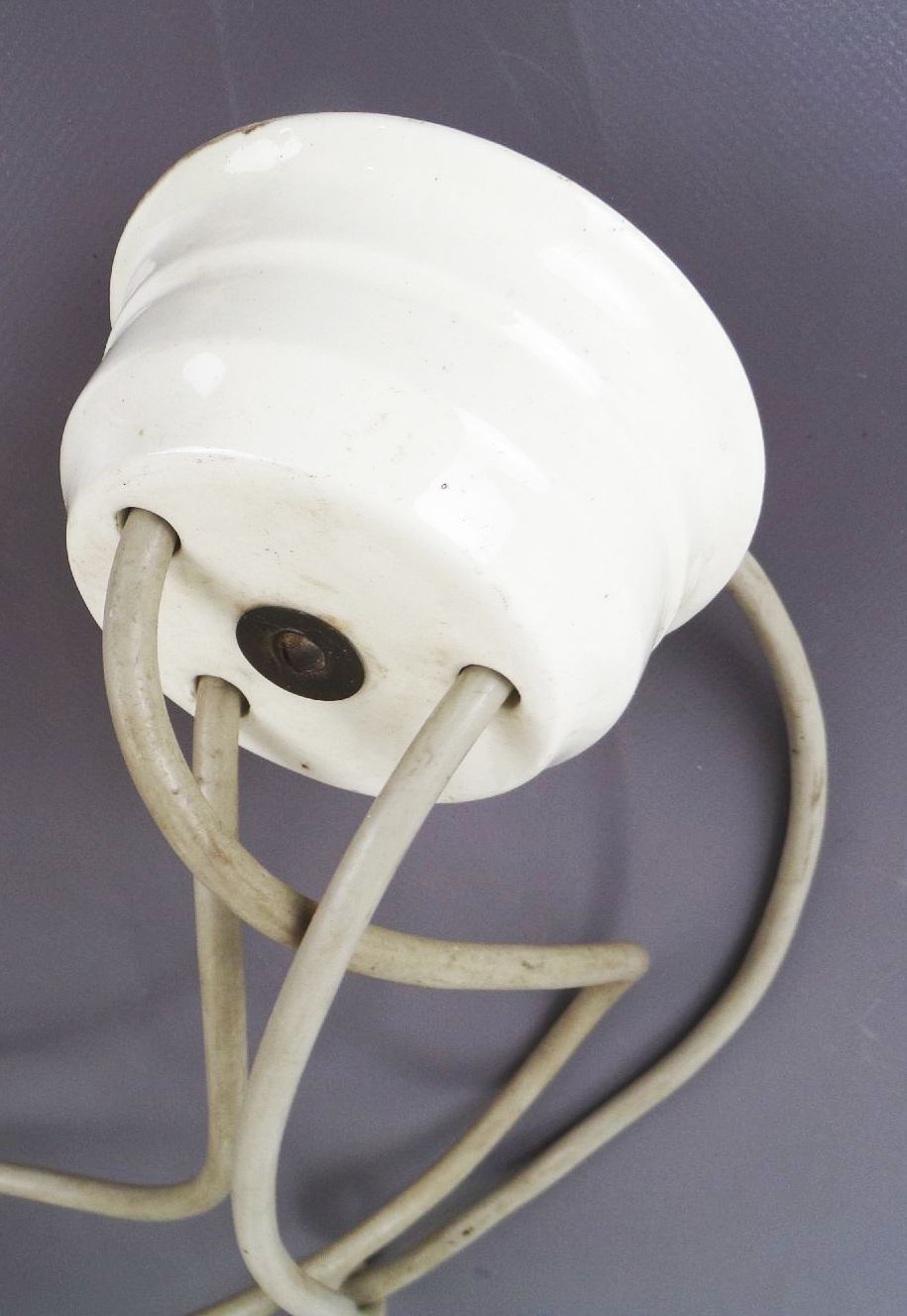 Alter Lampenzug Weiss Steingut Lampenpendel Leuchte Aufhängung