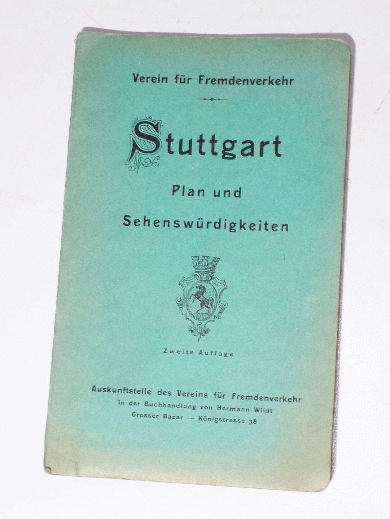 Stuttgart Plan und Sehenswürdigkeiten um 1910 bis 1920 Stadtplan 