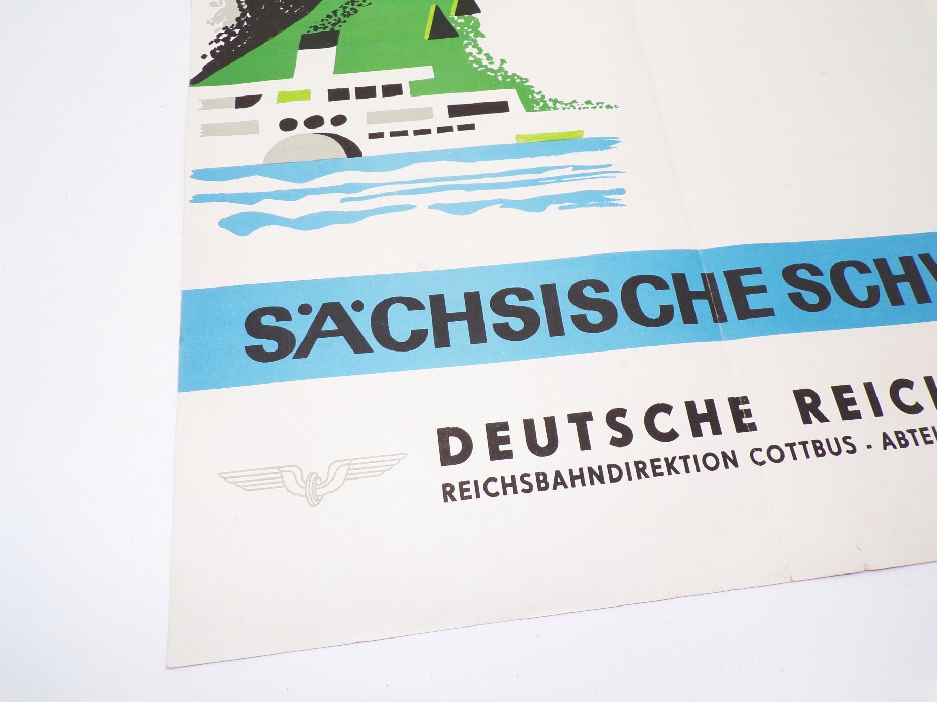 Plakat Deutsche Reichsbahn Sächsische Schweiz 1969 Cottbus Lausitzer Bergland