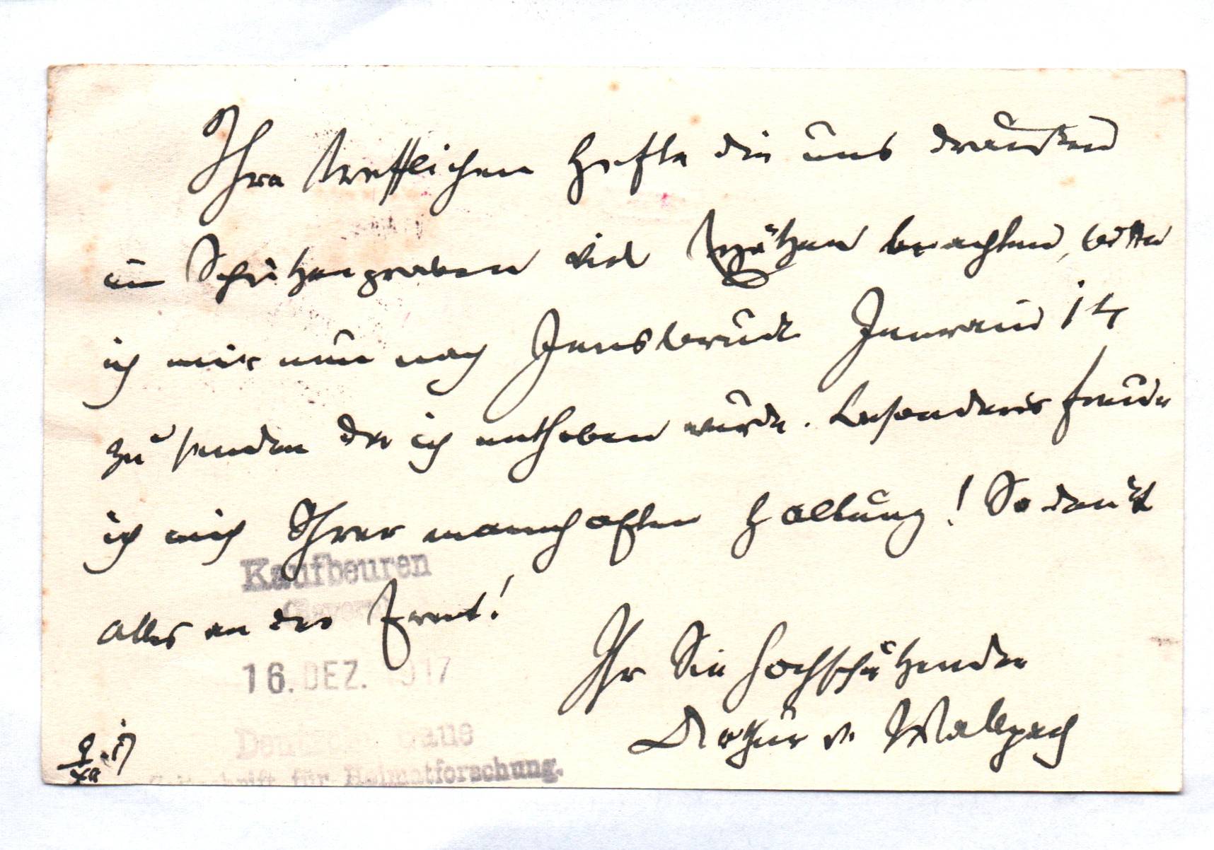 Postkarte Zensur kuk Innsbruck Arthur Ritter von Wallpach Autograph Postkarte Zensur kuk Innsbruck Arthur Ritter von Wallpach Autograph