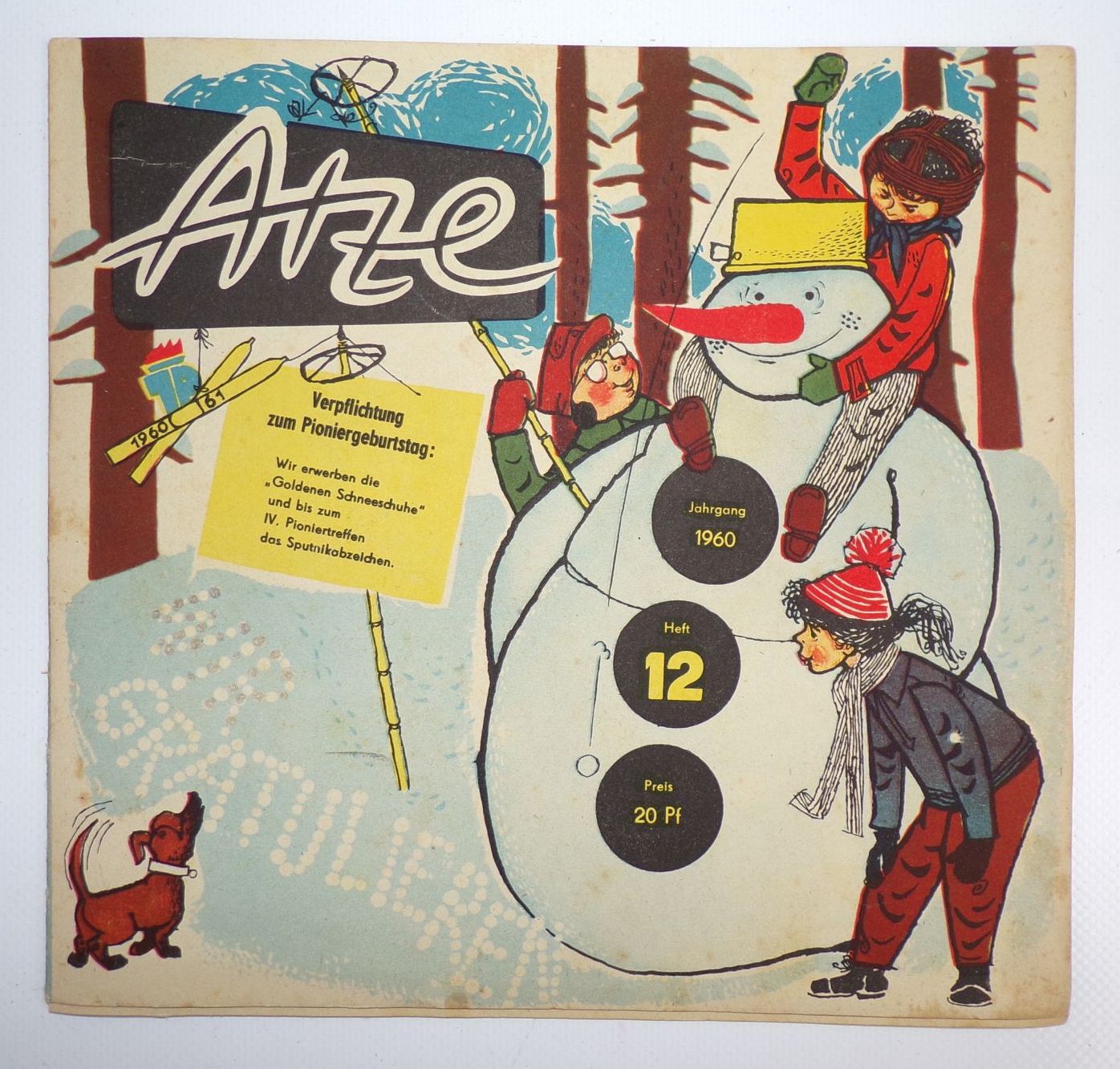 Atze Jahrgang 1960 Heft 12 Pioniertreffen Fix und Fax Comic