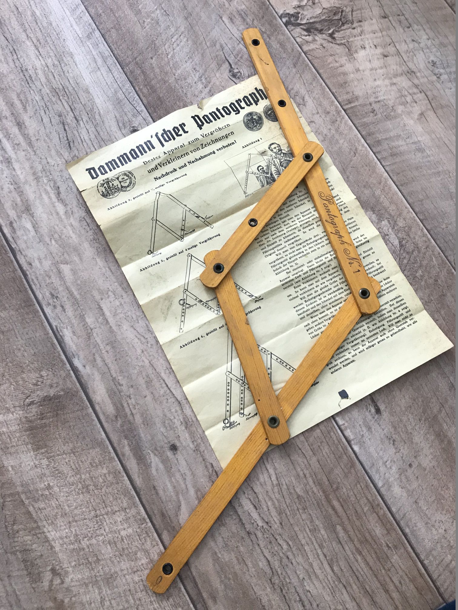 Dammannscher Pantograph Antik Nr 1 Anleitung