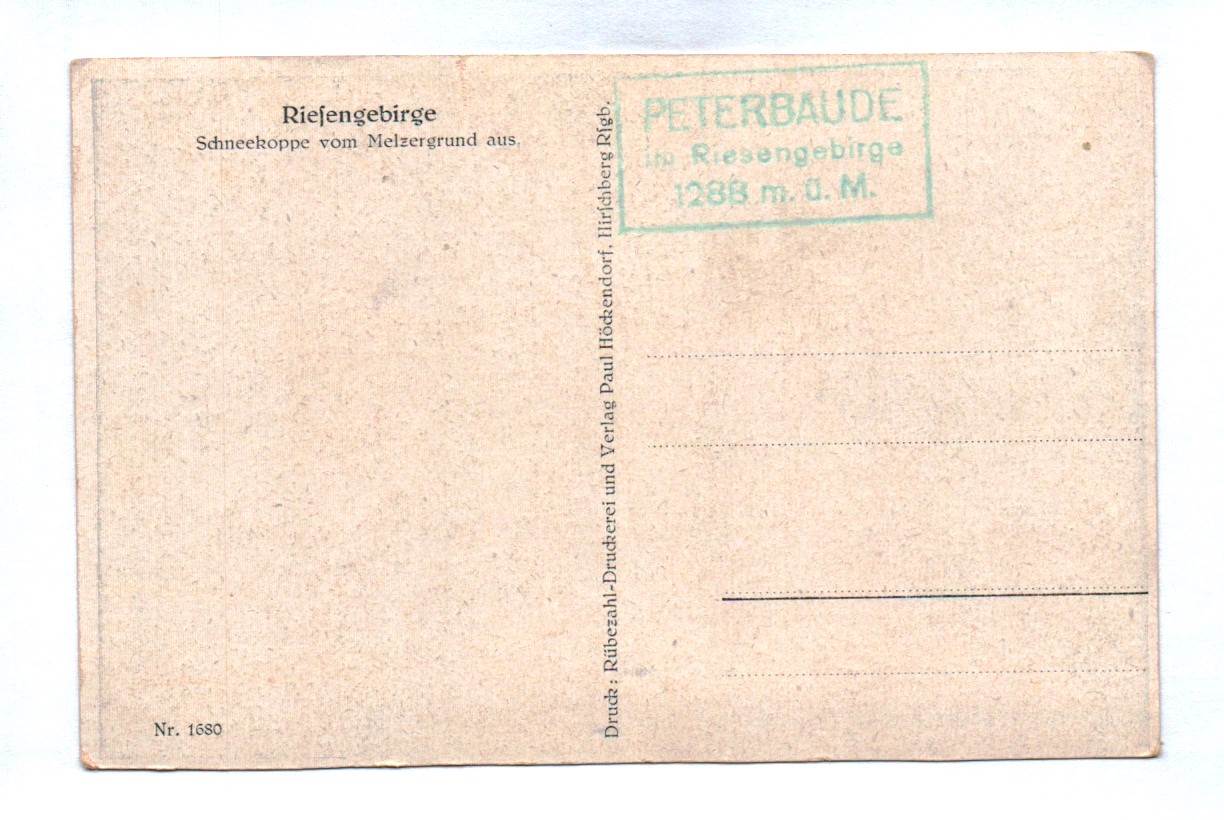 Ak Riesengebirge Schneekoppe vom Melzergrund aus Ak Riesengebirge Schneekoppe vom Melzergrund aus