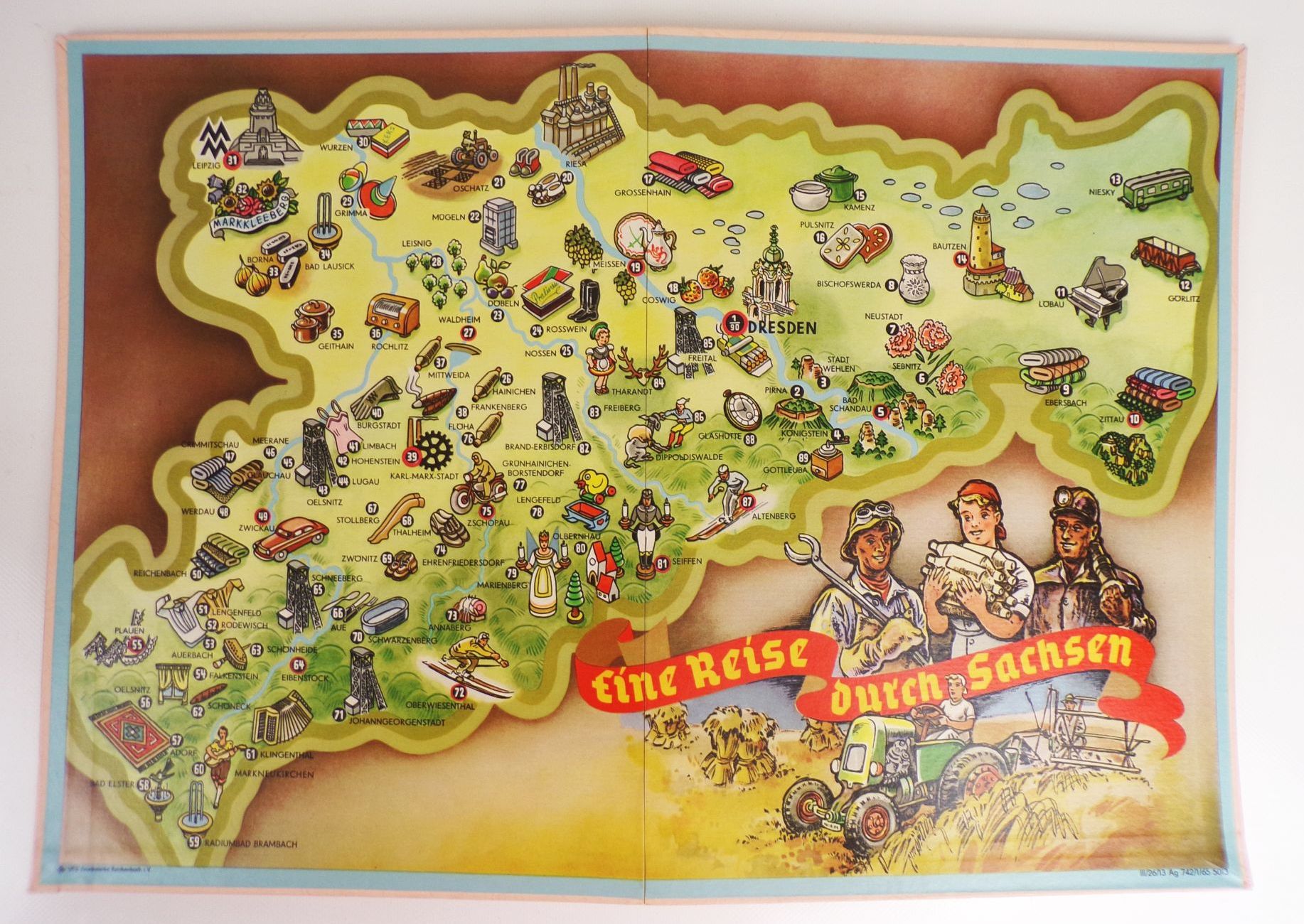 Eine Reise durch Sachsen DDR Altes Würfelspiel 1965 Eine Reise durch Sachsen DDR Altes Würfelspiel 1965